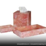 Rose quartz bath accessories