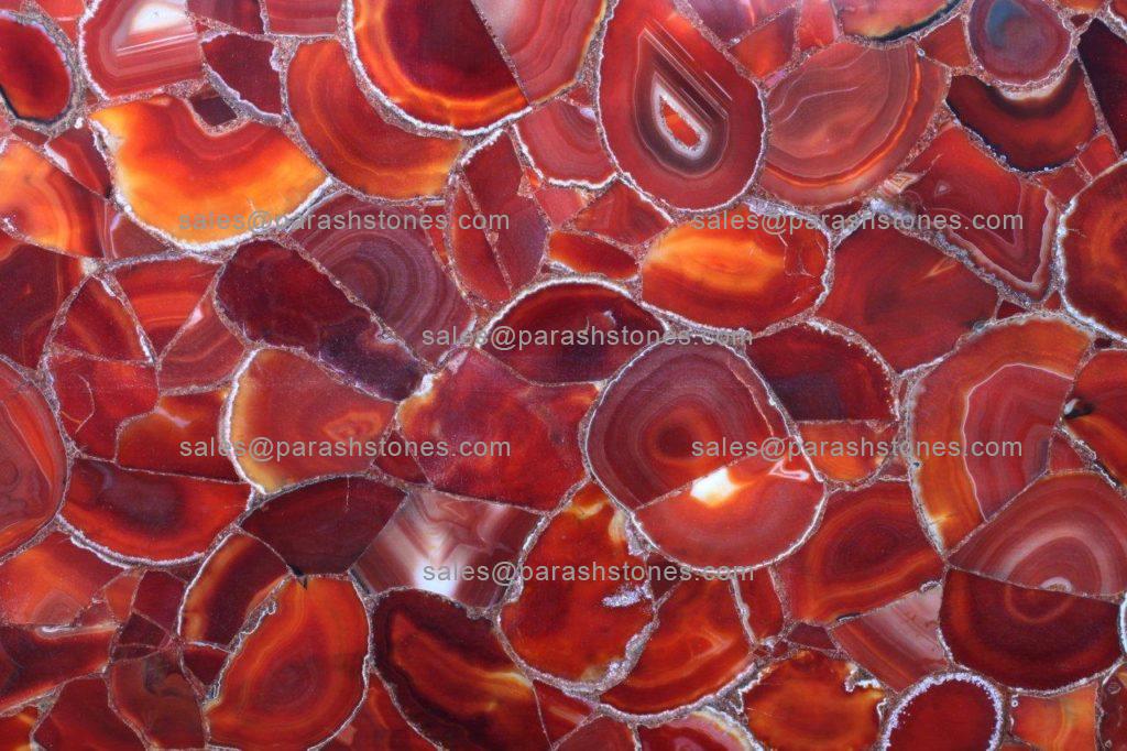 picture of red carnelian slab, surface & tiles