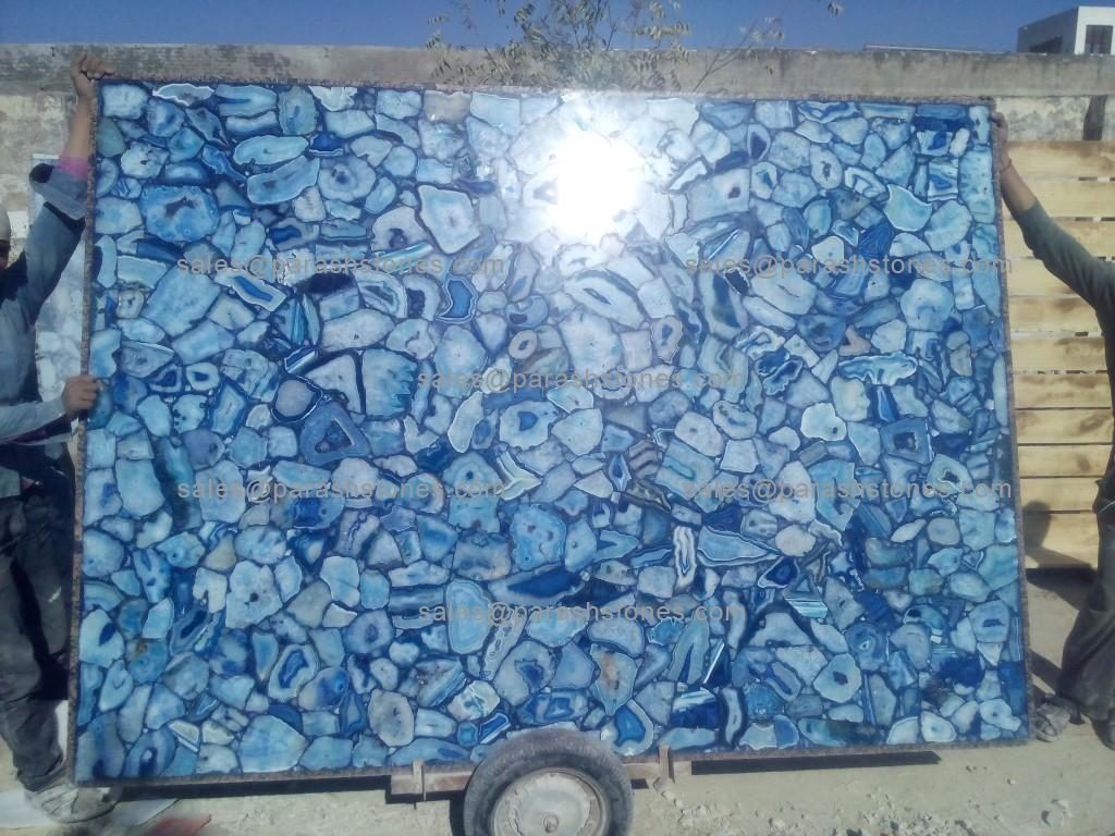 Blue agate large slabs USA