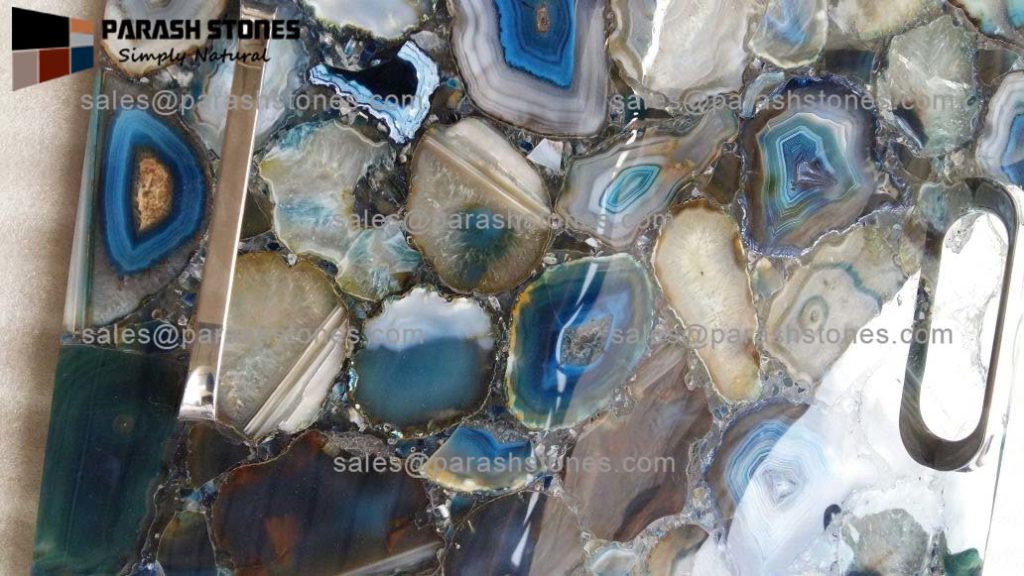 Blue agate serving tray platter 3