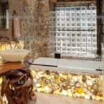 Yellow agate bathroom Interior